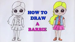 cute barbie doll drawing