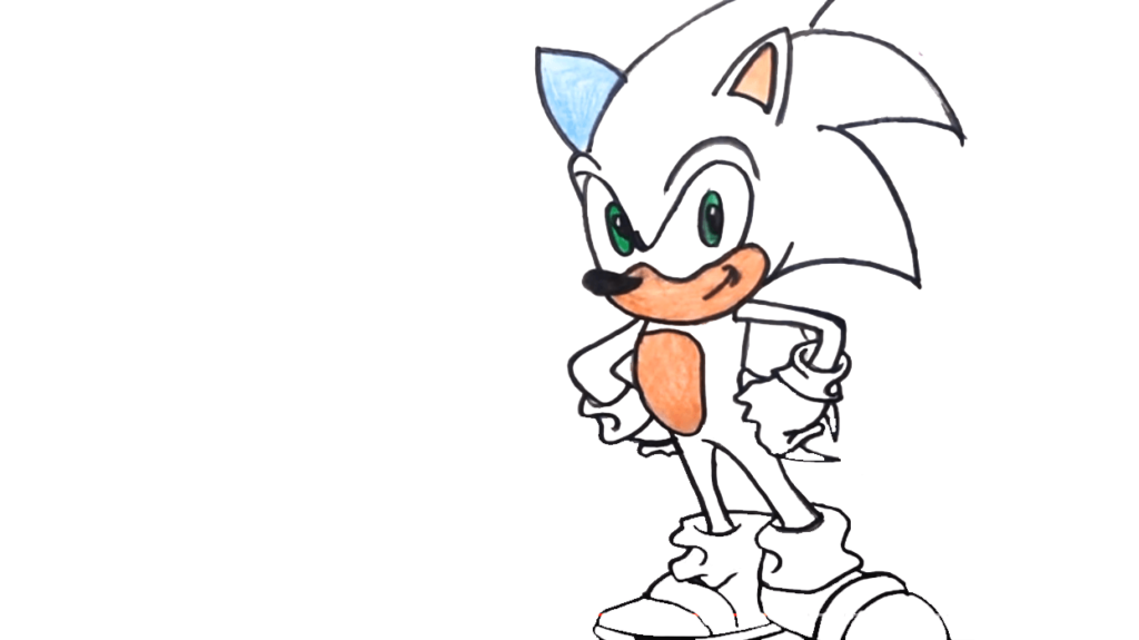 11) Step 11 Use Black Pointer of the Sonic Drawing 