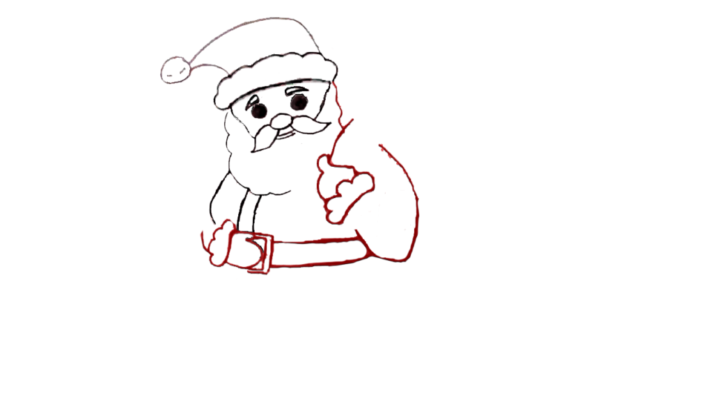 Step 4 Make the hand of the Santa Claus