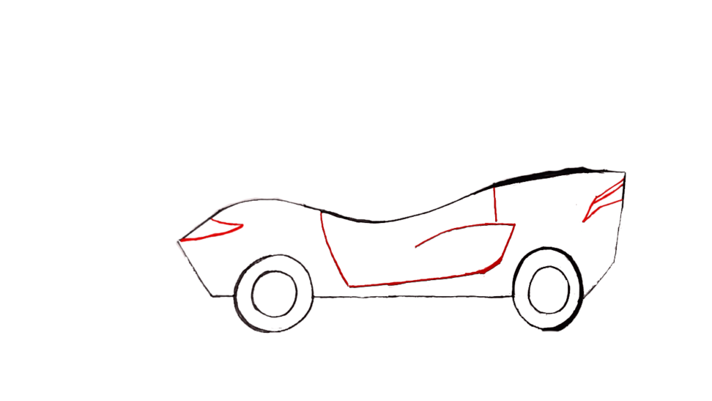 4) Step 4 Draw Body of the Car Drawing Tutorial