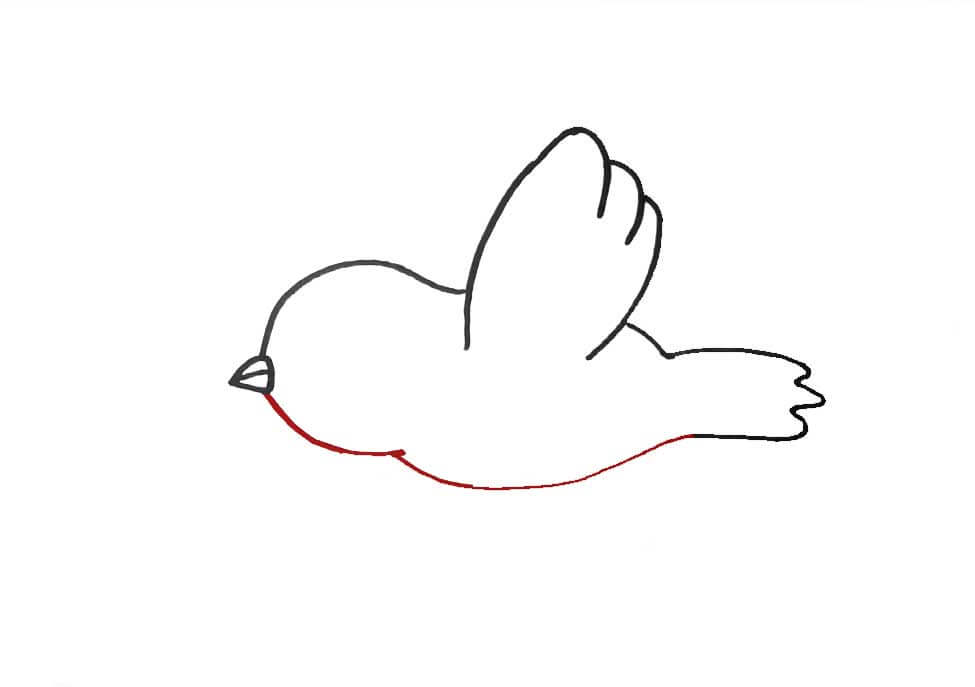 4) Step 4 Draw the body of the third bird
