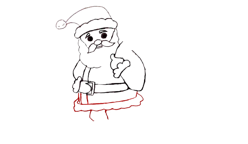 Step 5 Make the lower body of the Santa Claus