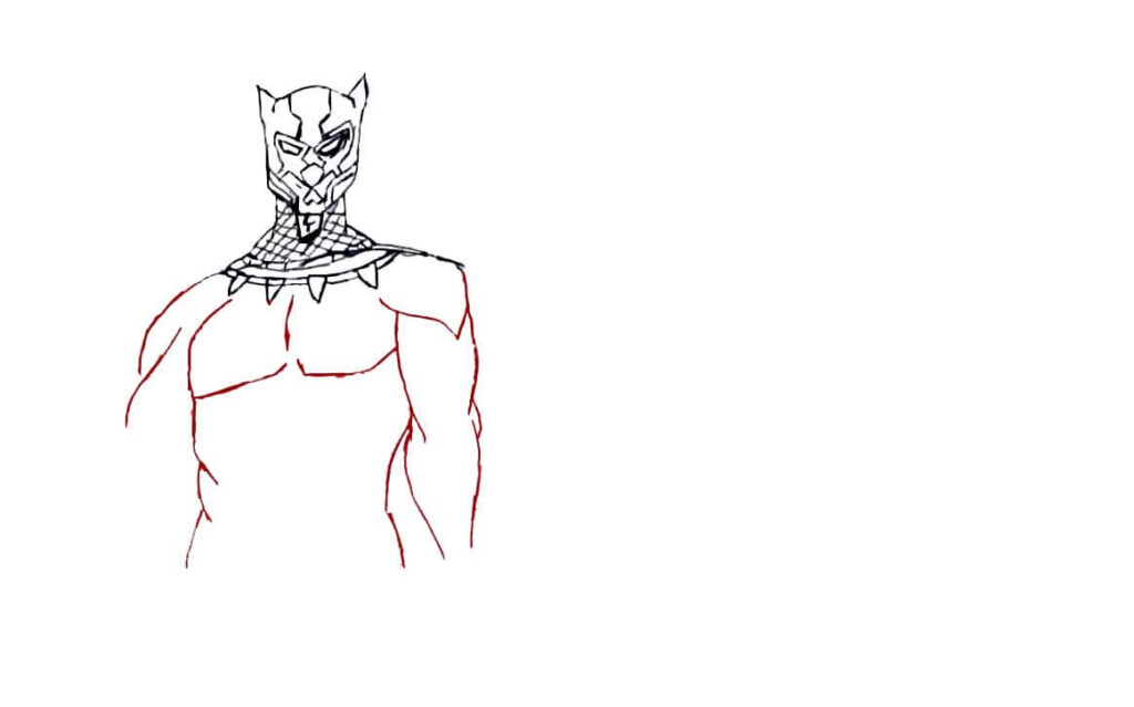 Step 5 Draw Chest of the Black panther