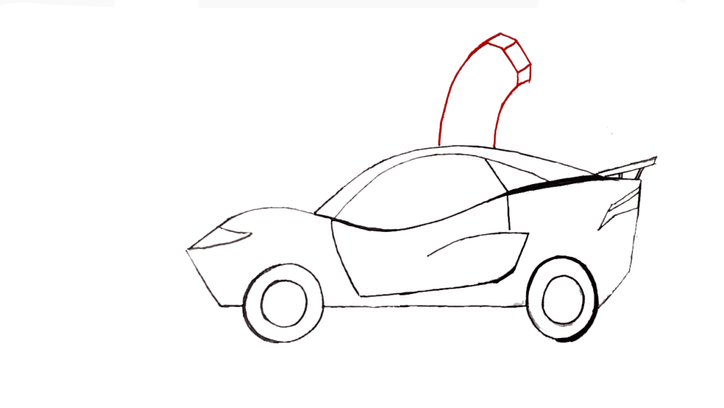 Step 6 Draw Pencil of the Car Drawing 
