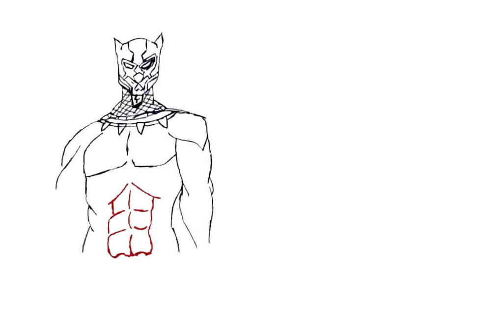 Step 6 Draw ABS of Black Panther