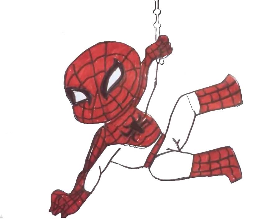 spiderman drawing color