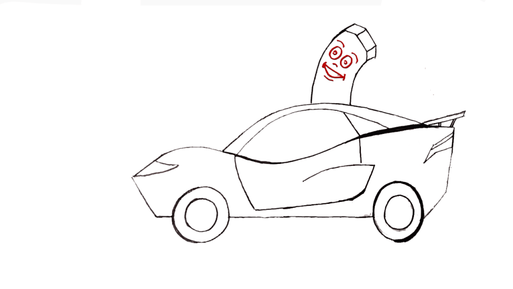 7) Step 7 Draw Face of the car drawing 