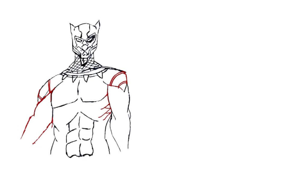 Step 7 Draw Arm of the Black Panther
