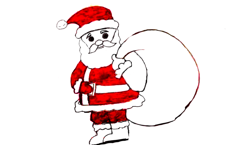 Step 8 Use the color of the Santa Claus