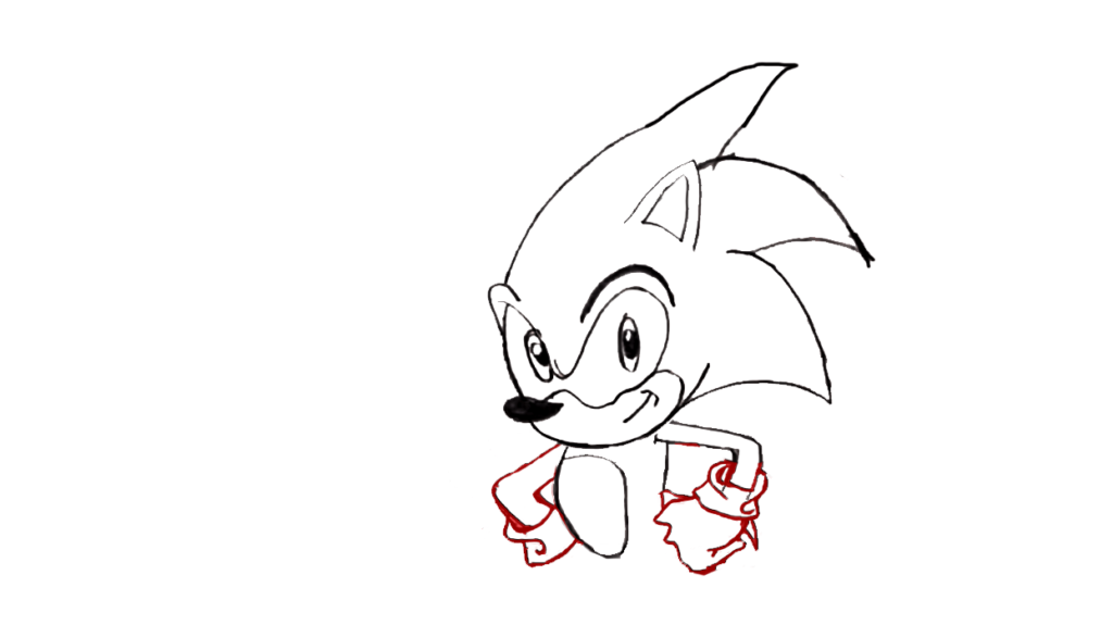 8) Step 8 Draw Hands of the Sonic