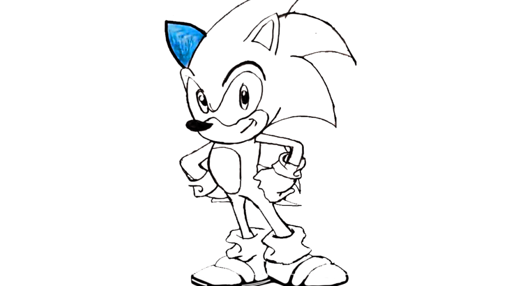 9) Step 9 Draw Shoe of the Sonic 