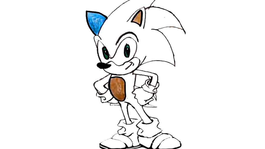 Step 10 Use Color of the Sonic Drawing
