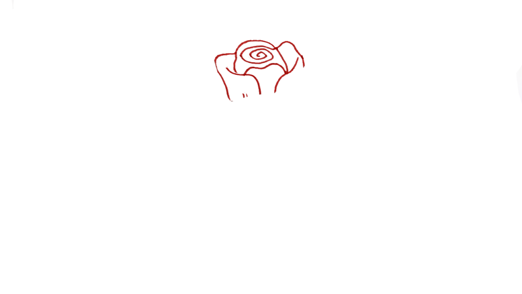 1 ) Step Peal Drawing of the Rose Flower