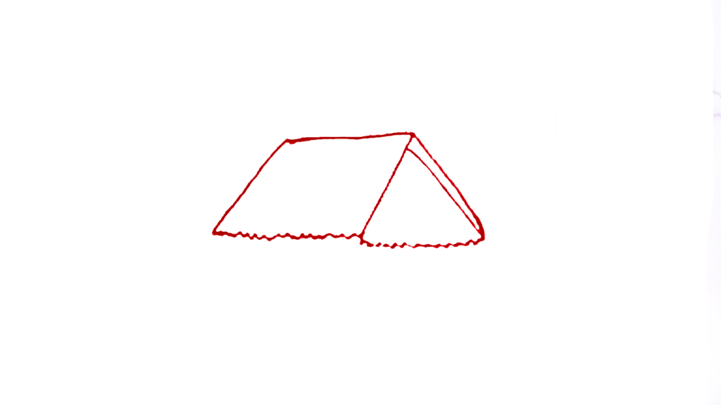 Step 1 Draw a Gable and Ridge of landscape drawing