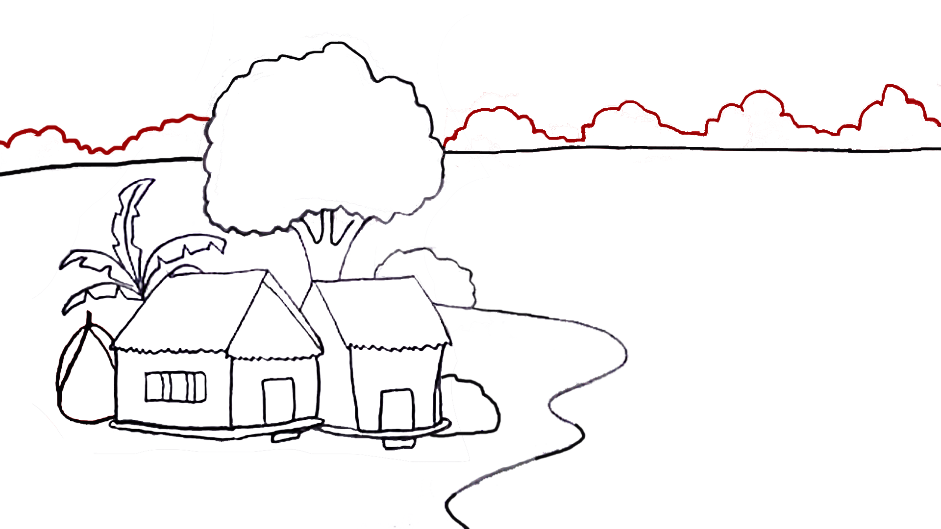 easy landscape drawing for kids