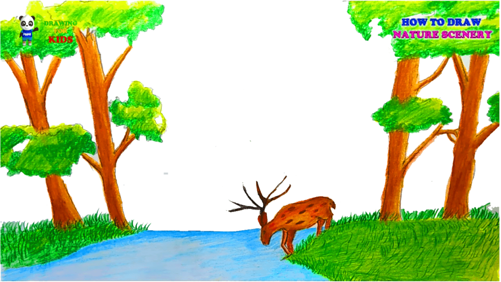 Easy landscape drawing for kids - Trosexclusive