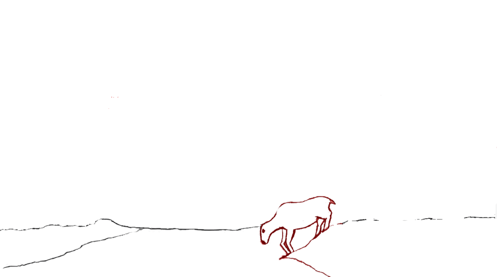 Step 2: Draw Deer of the scenery drawing