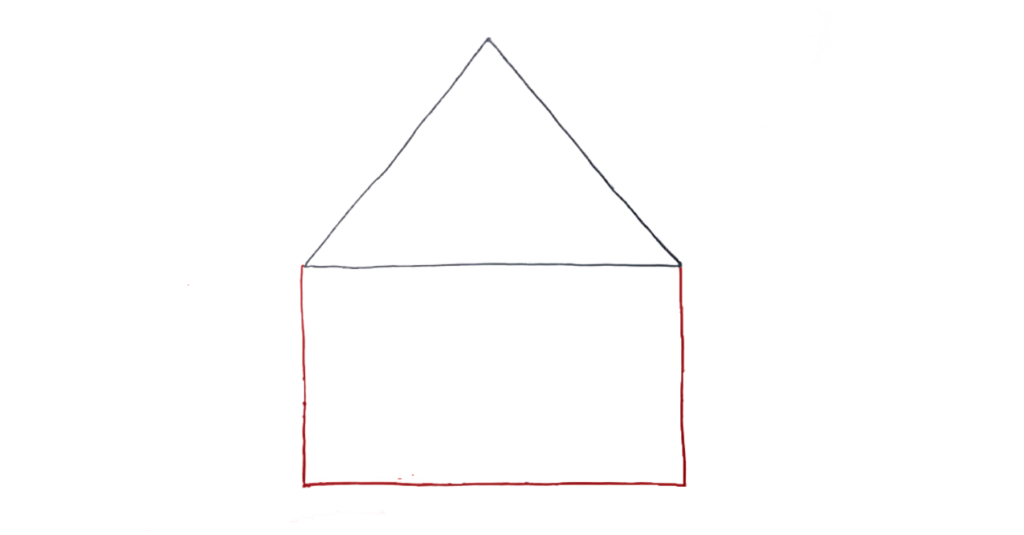 2) Step 2 Draw Rectangle of the house drawing