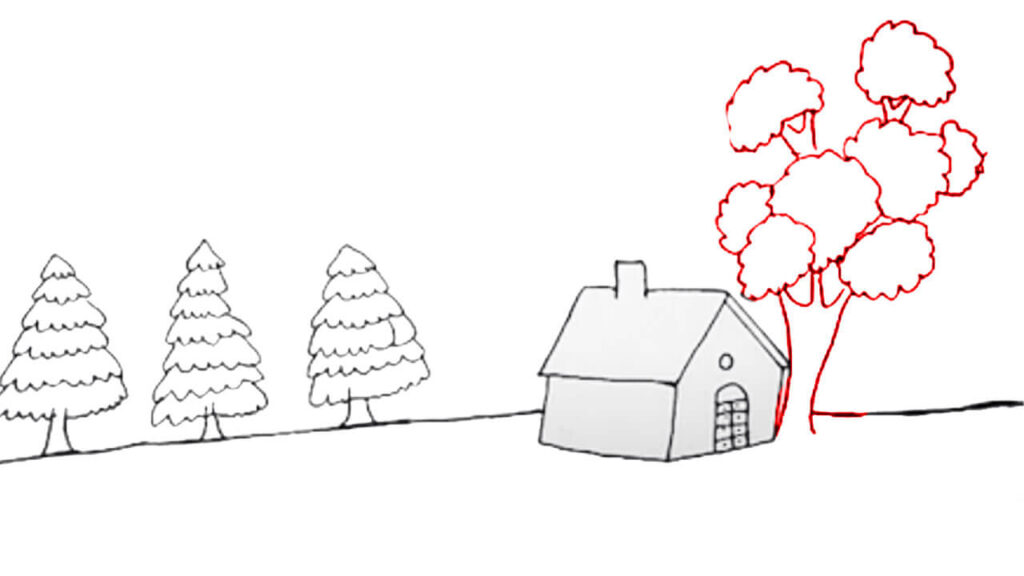Step 3 Draw Trees Close the house