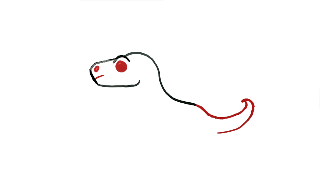 3) Step 3 Draw Eyes and Tail of the dinosaur drawing for beginners