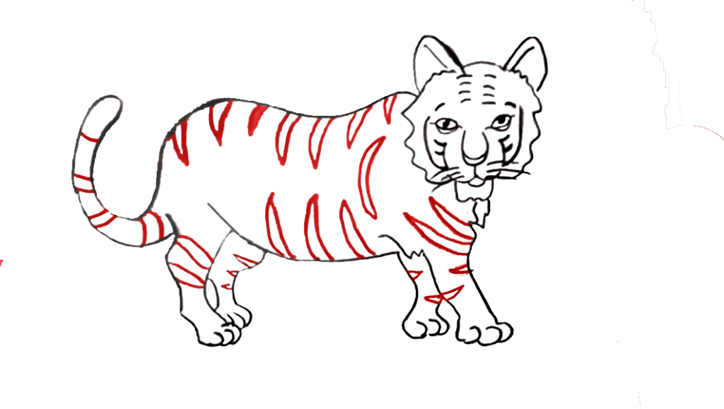Step 3: Draw Style on the Tiger Drawing