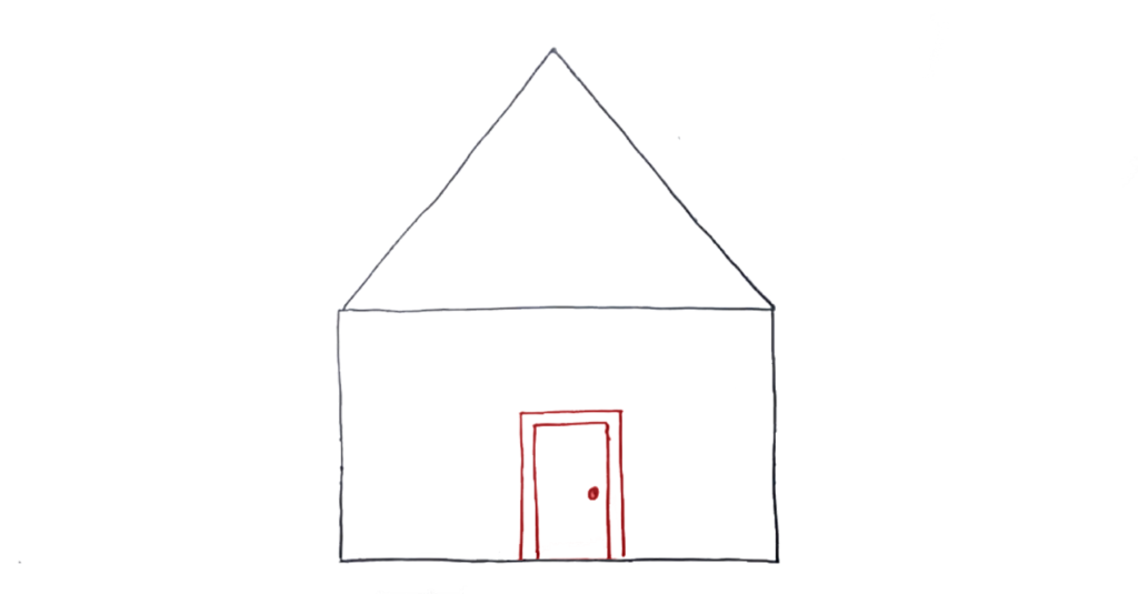 3) Step 3 Draw the Door of the house drawing