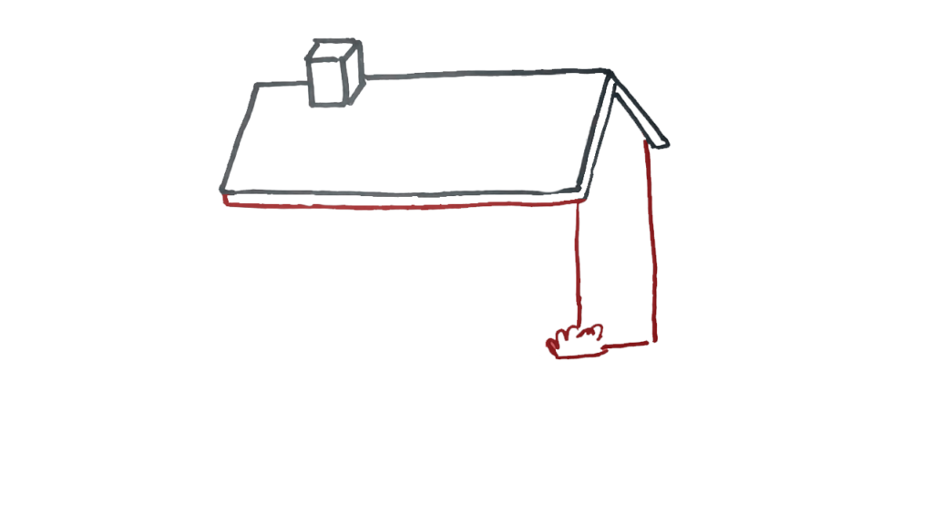 Step 4 Draw Corner of Roof house drawing for beginners 