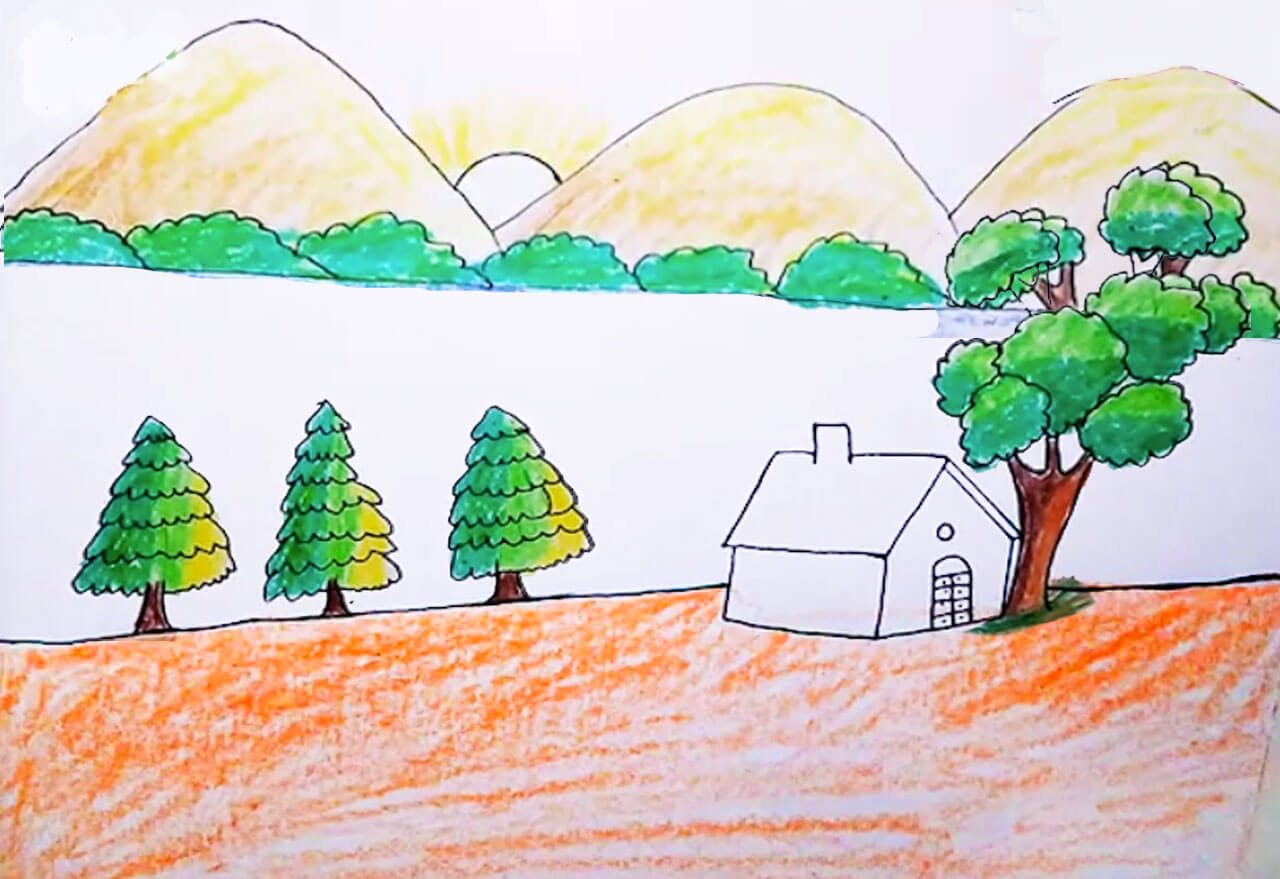 Easy To Draw Landscapes In Nine Steps | The Soft Roots