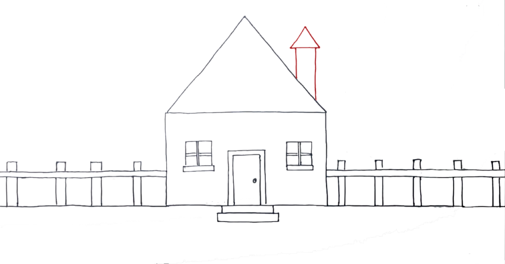 8) Step 8 Draw the Chimney of the house drawing