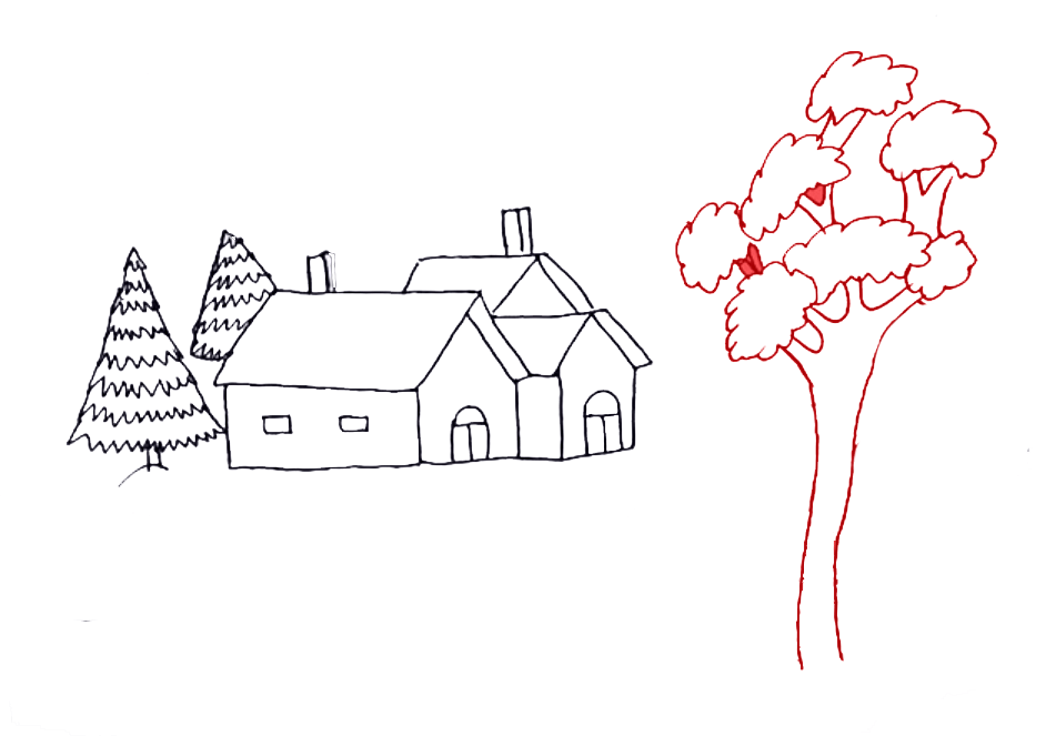 Step 8: Make a tree upwards of our landscape sketch