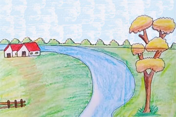 Easy landscape drawing for kids - dubaimumu