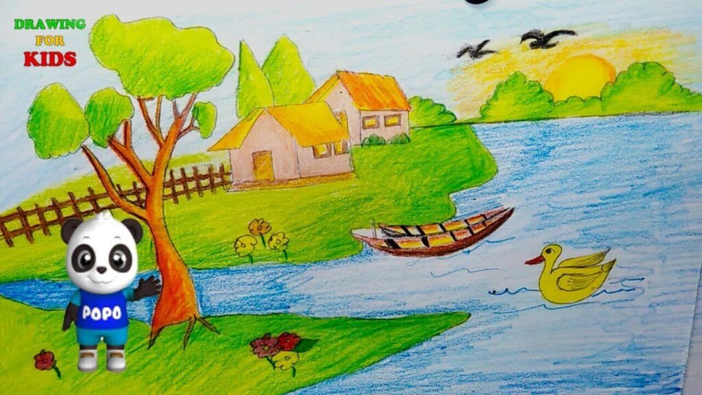 Simple Easy Landscape Drawing For Kids : In this period, drawing is the ...