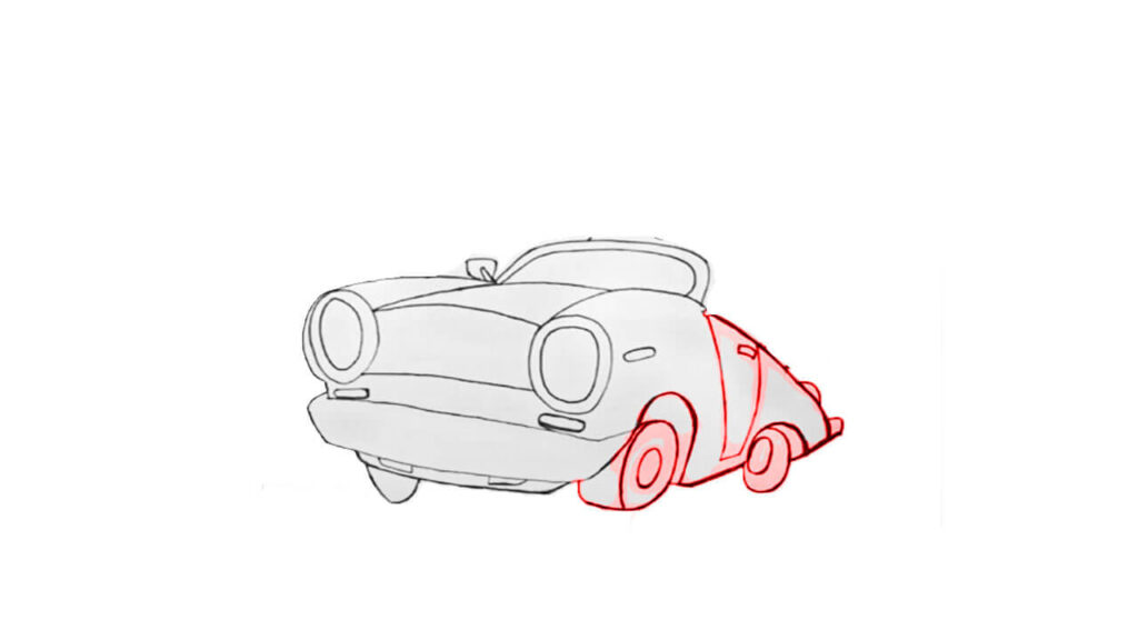 Step 4: Make the right-side tires and the back of the car