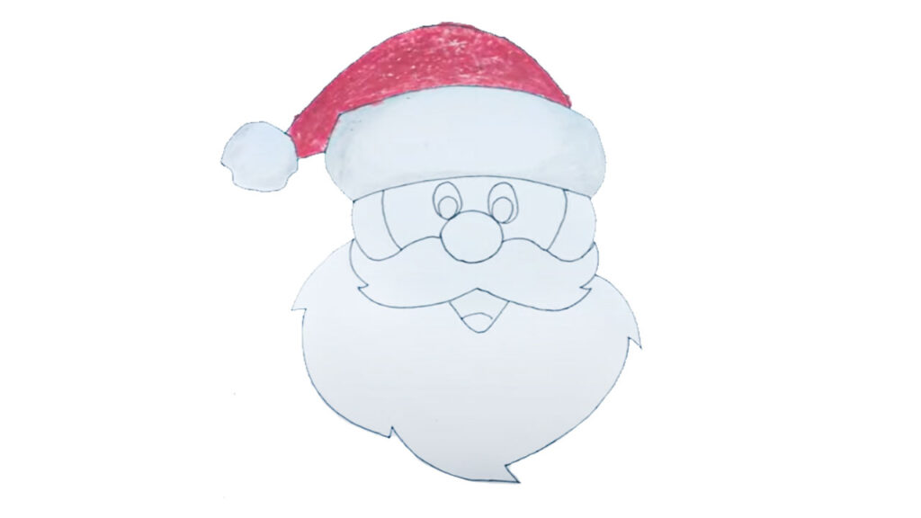 How To Draw Santa Claus Face Easy Step By Step - The Soft Roots