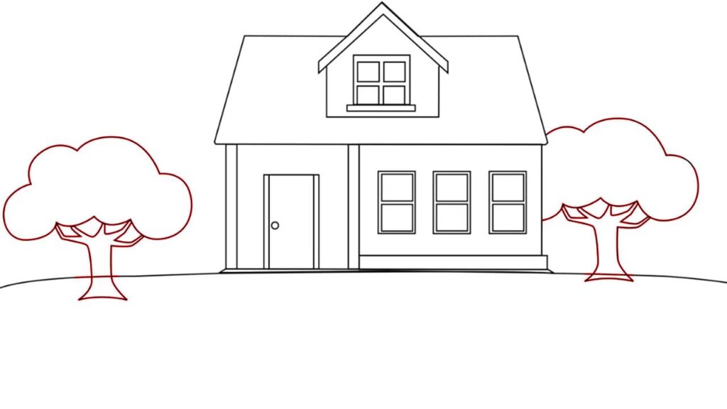 Simple House Drawing - How to Draw A House