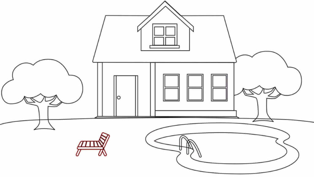 Simple House Drawing - How to Draw A House