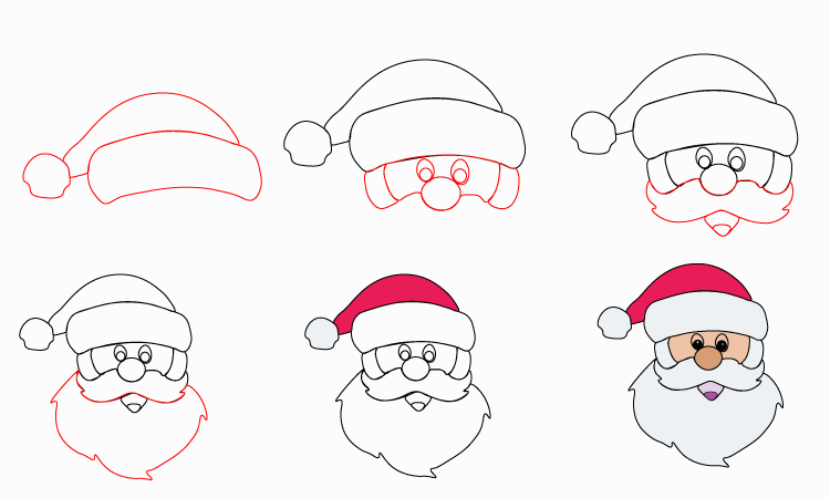 Santa Claus Face Coloring Page | Easy Drawing Guides-anthinhphatland.vn