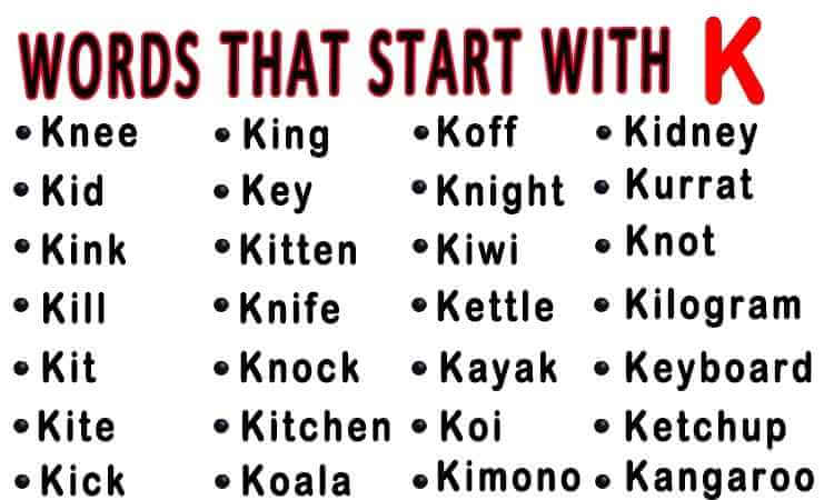 K words list