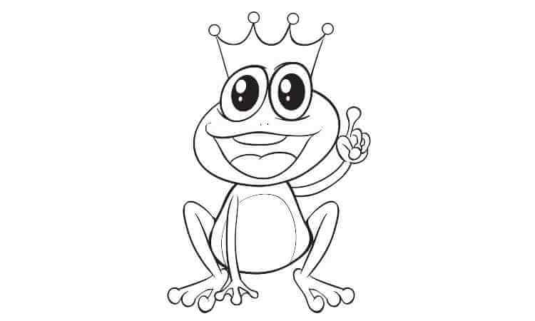 cute king frog coloring pages
