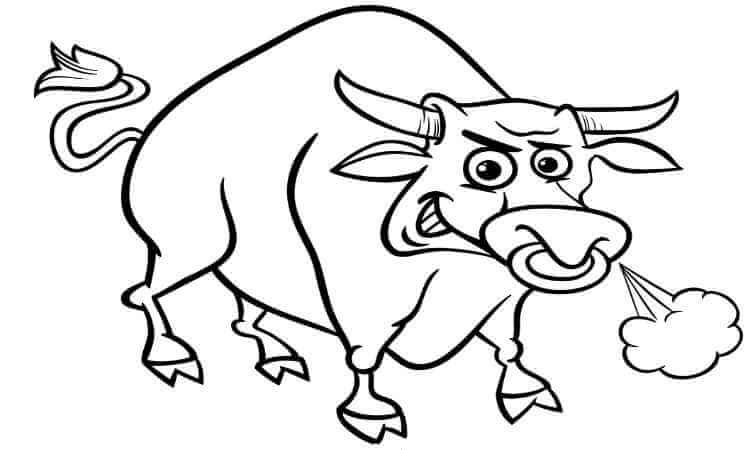 Angry cow Coloring pages