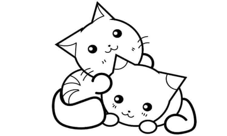 Couple Cat coloring Pages
