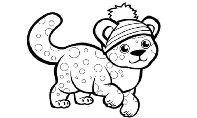 Cute Cat Printable Coloring Page For kids