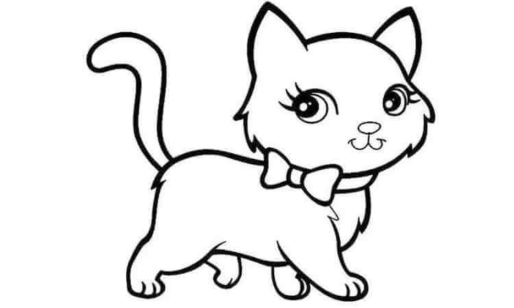 Simple Cat coloring Pages