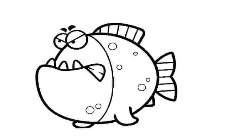 Angry fish coloring pages