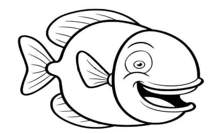 Happy fish coloring pages