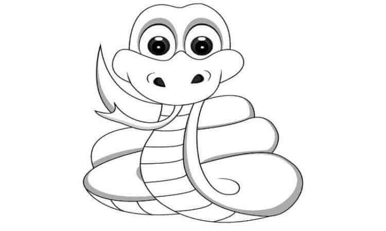 Happy snake coloring pages
