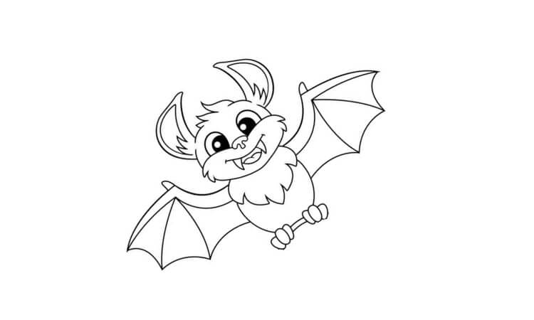 Happy bats coloring pages