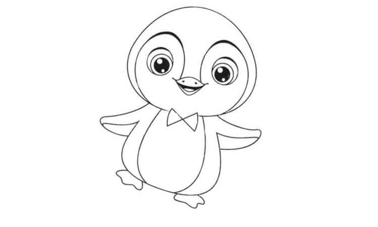 Cheerful penguin coloring pages