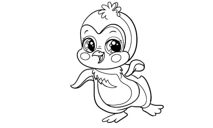 Cute penguin coloring pages free