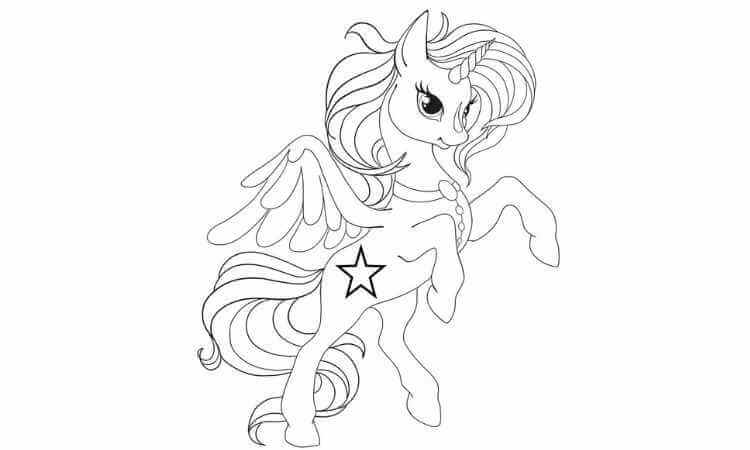 Flying unicorn coloring pages